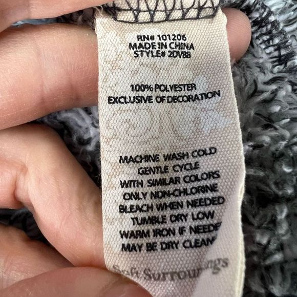 Soft Surroundings Women's Heathered Space Gray Cozy Up Teddy Cardigan Sz Medium - Picture 6 of 14